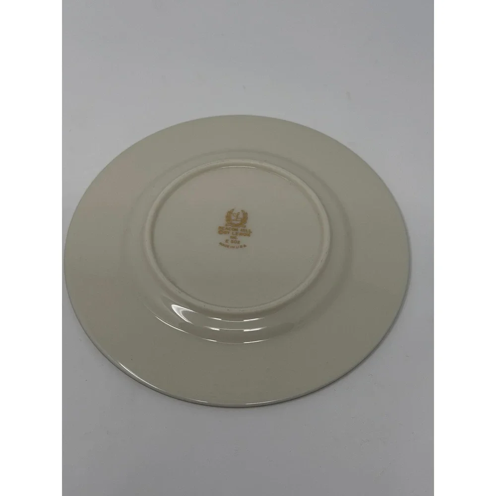 Lenox Beacon Hill Bread and Butter Plate Ivory Platinum Trim Grey Floral E502